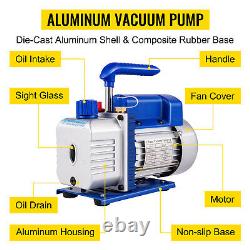 VEVOR 3.6 CFM 1/4HP Rotary Vane Air Vacuum Pump HVAC A/C Refrigeration Kit AC