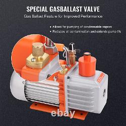 VEVOR 5 CFM 2-Stage Rotary Vane Vacuum Pump HVAC Air Conditioning Vacuum Pump