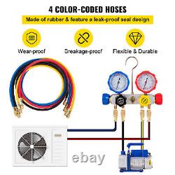 VEVOR AC Vacuum Pump Manifold Gauge Set 4.8 CFM 5PA HVAC Vacuum Pump With Box