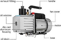 VEVOR Vacuum Pump 8CFM 1 HP Two Stage Air Conditioning Vacuum Pump 120V 0.3PA Ul