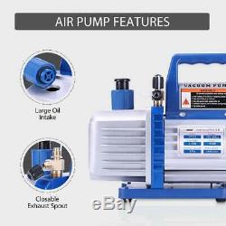 VIVOHOME 4CFM 1/3HP Air Vacuum Pump HVAC Refrigeration AC Manifold Gauge R134a