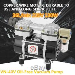 VN-40V Oil-Free Air Compressor Motor Mini Vacuum Built-in Silencer Pump 130W