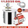 Vacuum Chamber 5/3/2/1.5/1 Gallon Degassing Silicone 3cfm 1 Stage Pump Air Kit