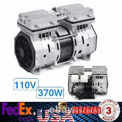 Vacuum Oilless Pump Industrial Air Compressor Oil Free Piston Pump 370W WithFilter