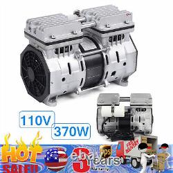 Vacuum Oilless Pump Industrial Air Compressor Oil Free Piston Pump 370W WithFilter