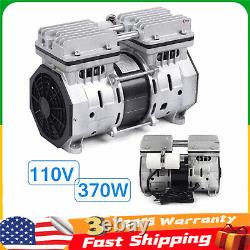 Vacuum Oilless Pump Industrial Air Compressor Oil Free Piston Pump 370W WithFilter