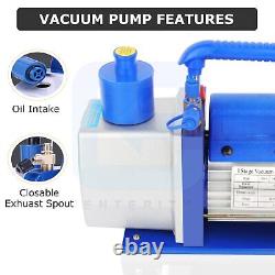 Vacuum Pump 1/2HP 7CFM Rotary Vane 1 Stage Deep HVAC AC Air Conditioning Tool