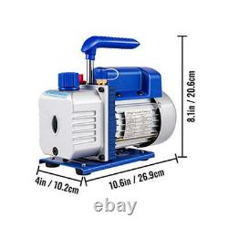 Vacuum Pump 3.6 CFM 5 ft Hose for Air Conditioning Systems 1/4 HP Single Stage