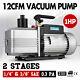 Vacuum Pump Dual 2 Stage 12cfm 1 Hp Rotary Vane Deep Hvac Ac Air Tool R410a R134