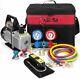 Xtremepowerus Premium 4cfm Air Vacuum Pump Hvac A/c Refrigeration Kit Ac Gauge