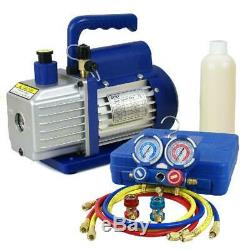 Zeny Combo 3,5Cfm 1/4Hp Air Vacuum Pump Hvac A/C Refrigeration Kit Ac Manifold G
